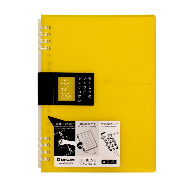 Sổ ghi chép King Jim Tefrenu A5, A4, B5 - 1 chiếc - Bìa nhẫn ghi chép có thể thay thế giấy