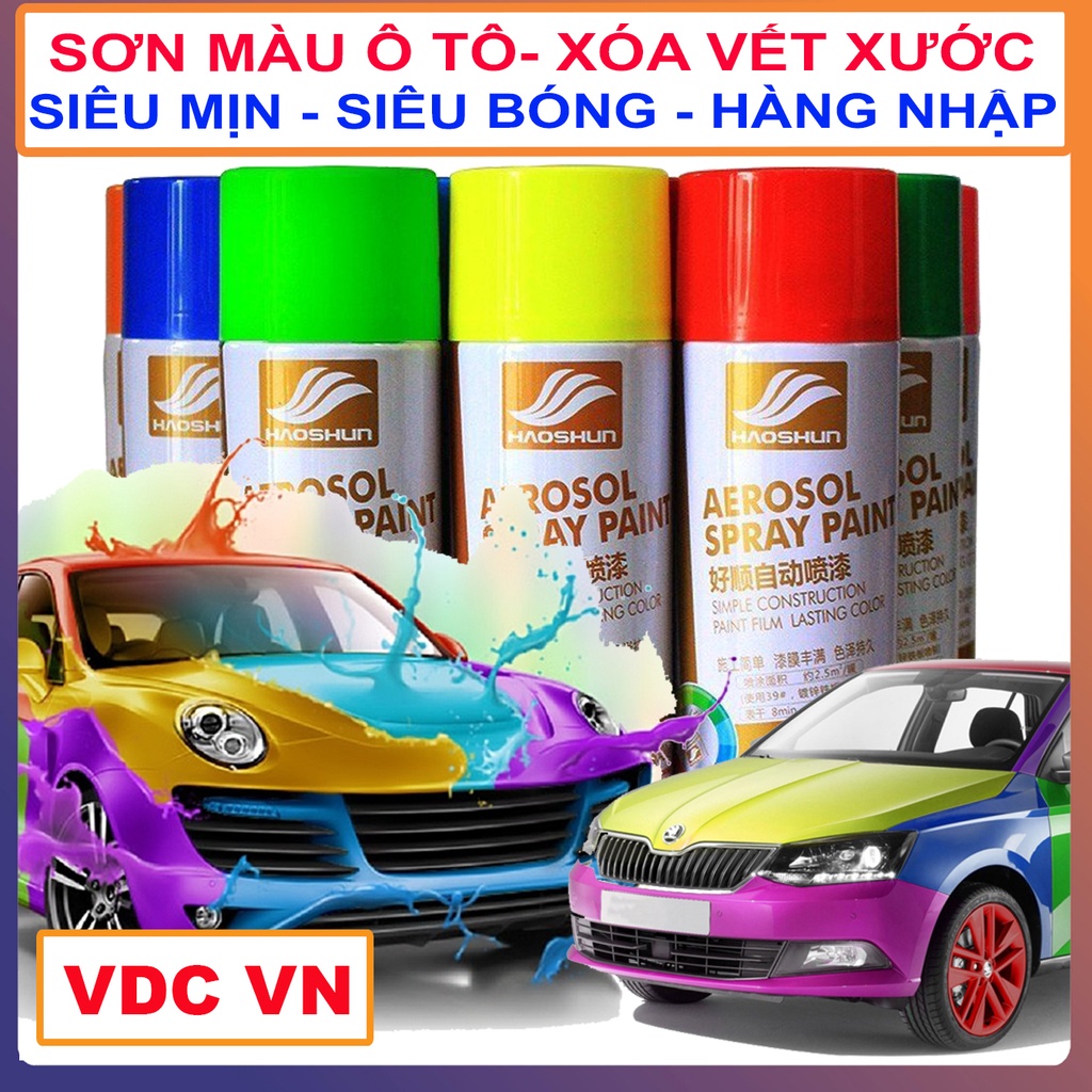 Sơn Xịt Tay Ô tô Xe Máy Cao Cấp - Siêu Bóng, Mịn, Bám Dính Tốt - HAOSHUN Paint - TAOBAOVDCVN
