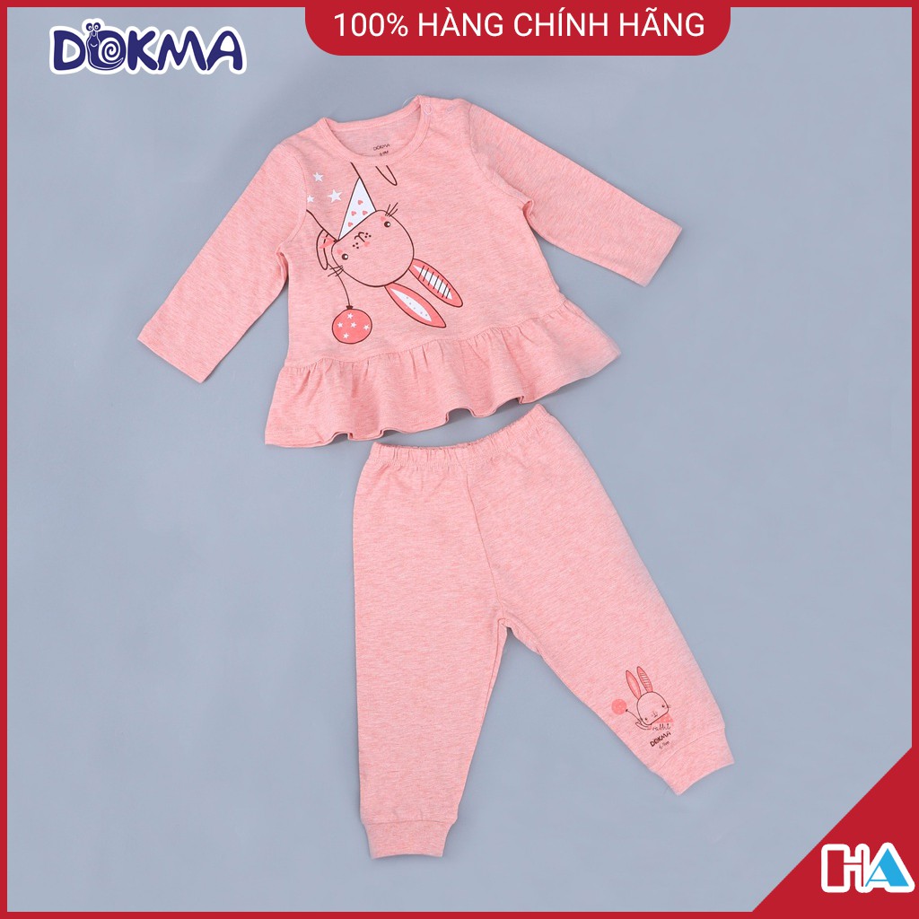DOKMA - Bộ quần áo dài tay Dokma cài vai, bộ Dokma dài tay cho bé trai, bé gái, bộ Dokma thu đông 2021