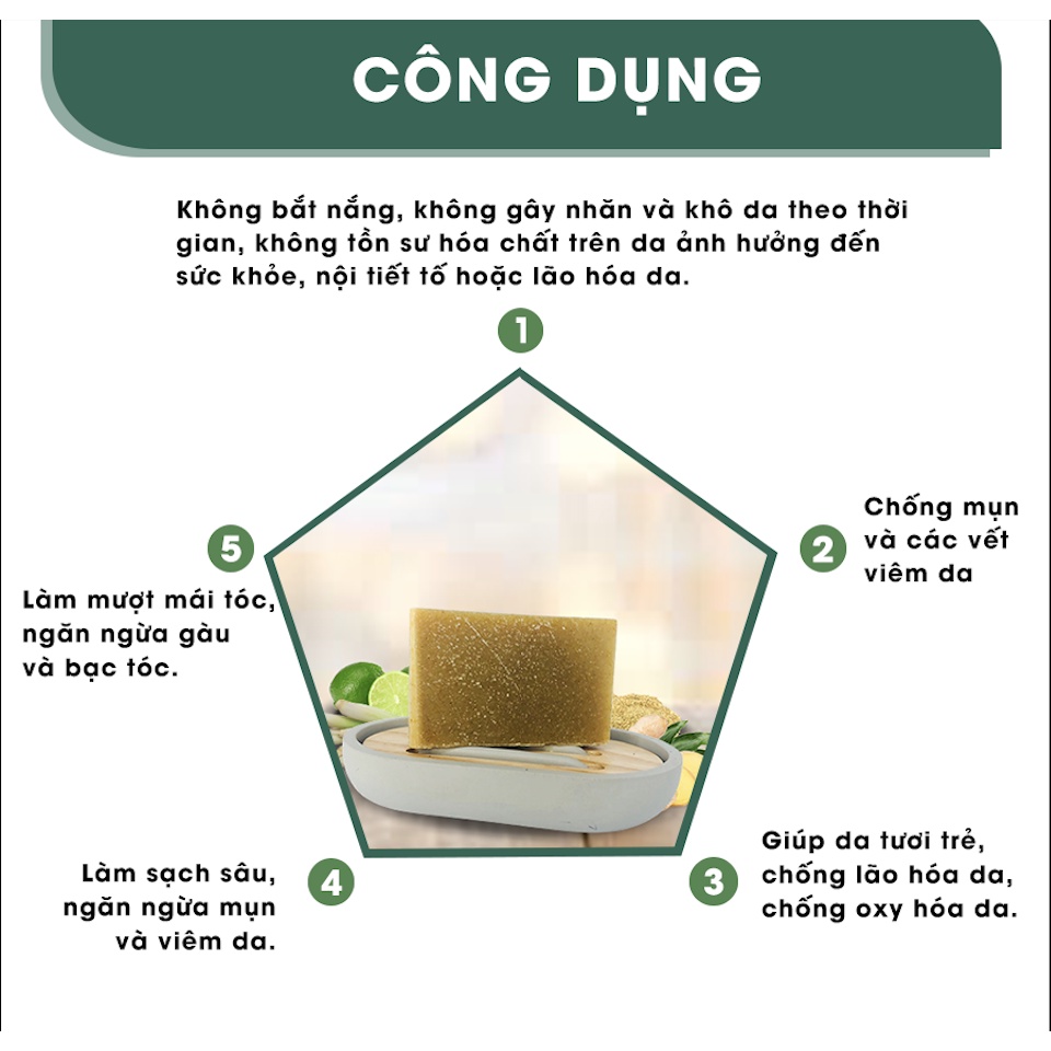 [ AROMA ] Xà phòng Handmade Sả gừng - Cold Natural handmade Soap 100GR