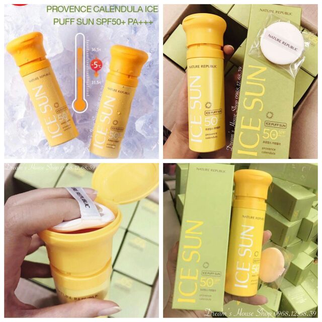 KEM CHỐNG NẮNG NATURE REPUBLIC PROVENCE CALENDULA ICE PUFF SUN SPF 50+ PA+++