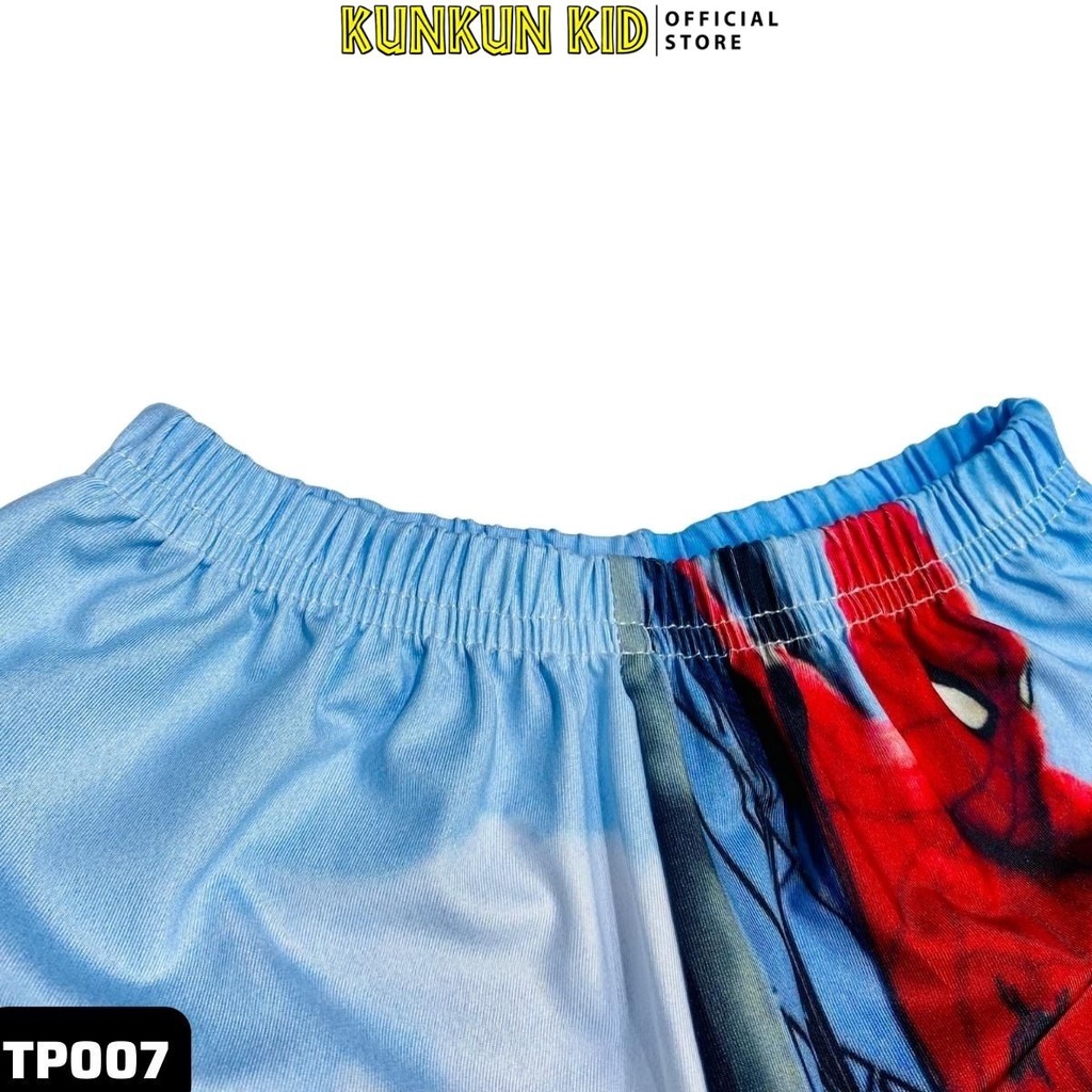 Đồ bộ bé trai thun lạnh in hình người nhện Spiderman Kunkun Kid TP007, quần áo trẻ em size đại từ 10kg-40kg