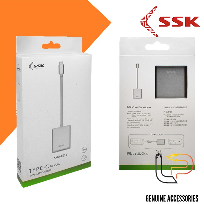 CÁP CHUYỂN USB TYPE-C RA VGA SSK (SHU-C015)