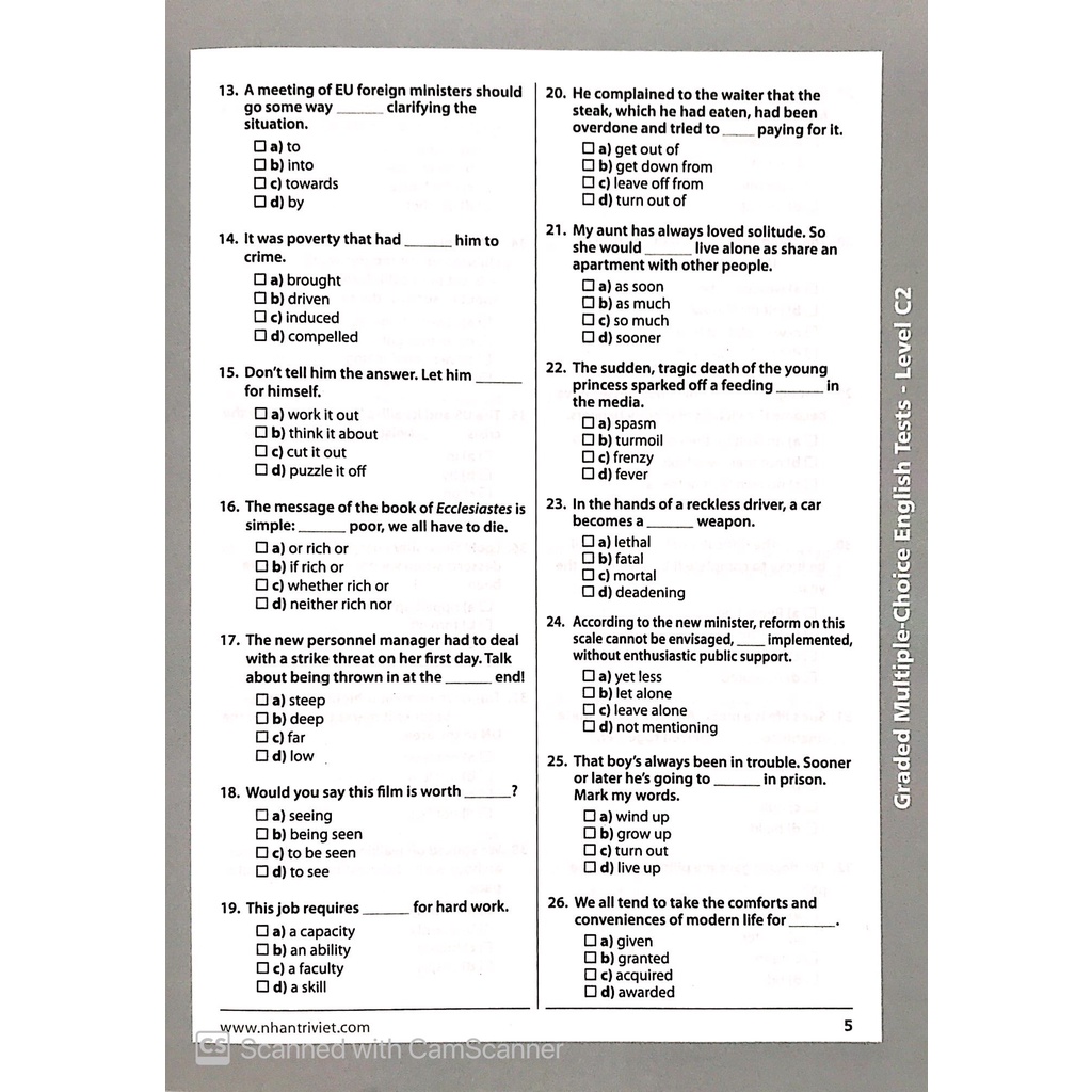 Sách Graded Multiple - Choice English Test Level C2 (Không CD)