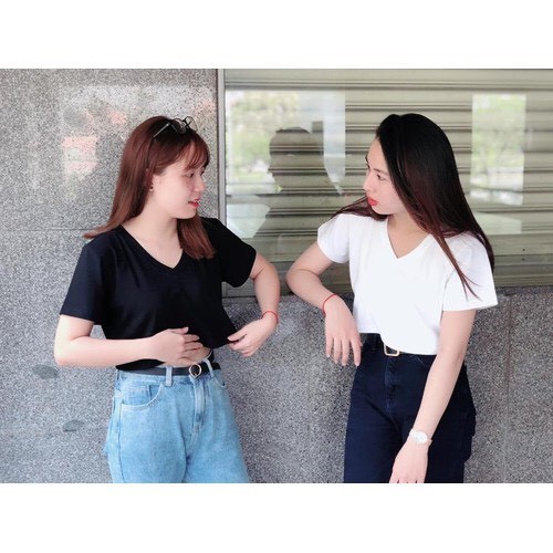 Áo croptop cổ tim Siêu dễ thương, áo cổ tim basic nữ - 25 store