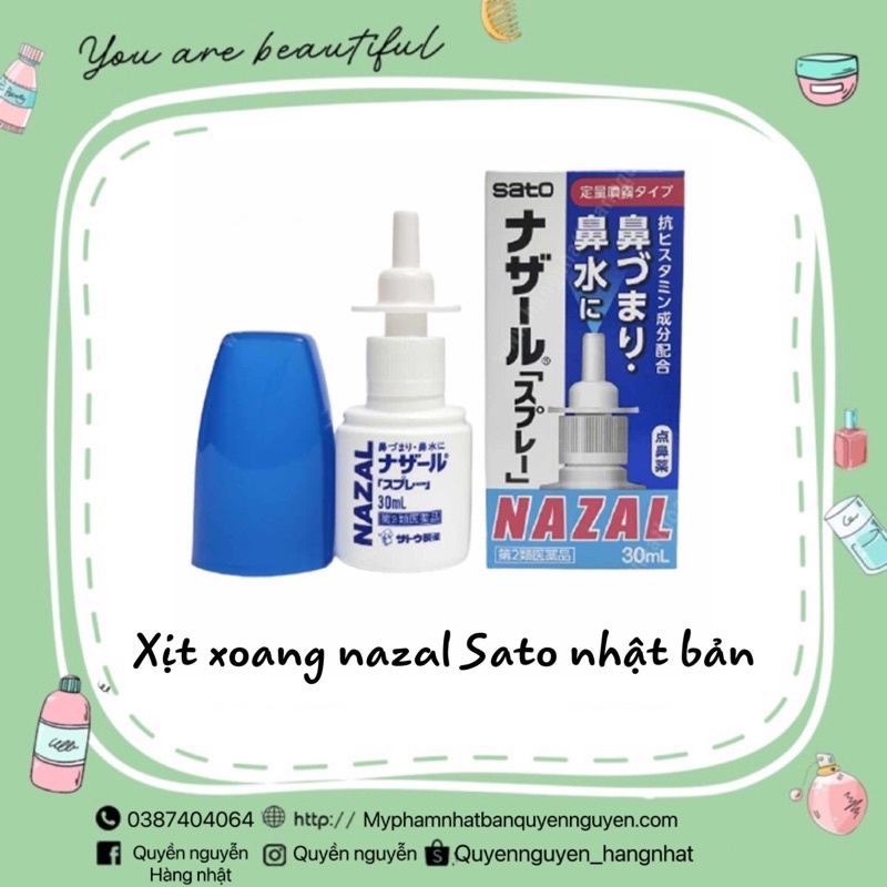 Xịt xoang nazal sato 30ml Nhật Bản