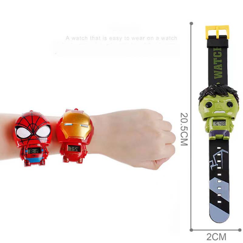 Đồng hồ điện tử hoạt hình Captain America/ Spiderman cho trẻ em