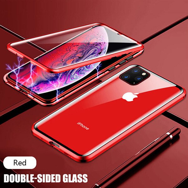 Ốp điện thoại kim loại từ tính bảo vệ 360 độ cho Iphone 12 11 Pro Max X Xs Max 6 6s 7 8 Se 2020