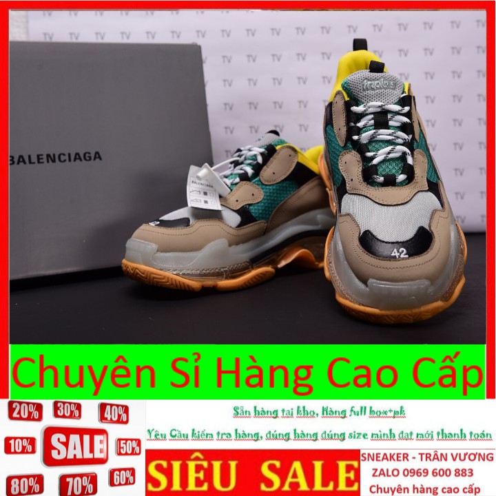 GIÀY THỂ THAO Sneaker nam nữ TRIP S ĐẾ KHÍ mầu xanh vàng