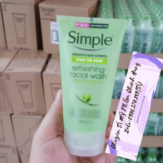 Sữa rửa mặt dành cho da nhạy cảm simple kind to skin refreshing facial wash
150ml