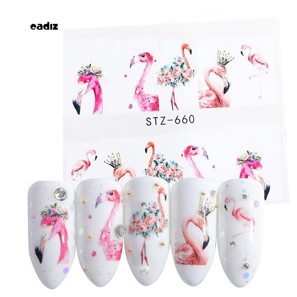 Set 15 nhãn dán nước họa tiết xinh xắn để dán móng nghệ thuật