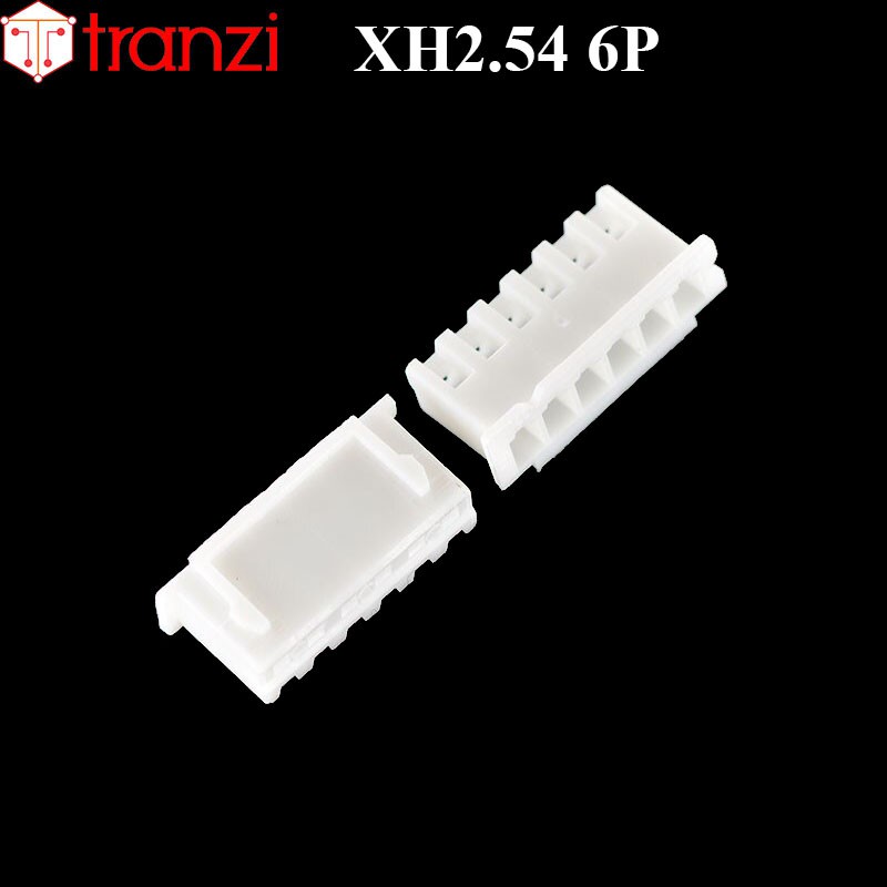 Vỏ header 2.54mm XH2.54 6P 8mm trắng - túi 50 cái