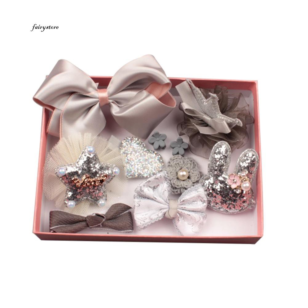 Set 10 Kẹp Tóc Nơ Dễ Thương Cho Bé Gái