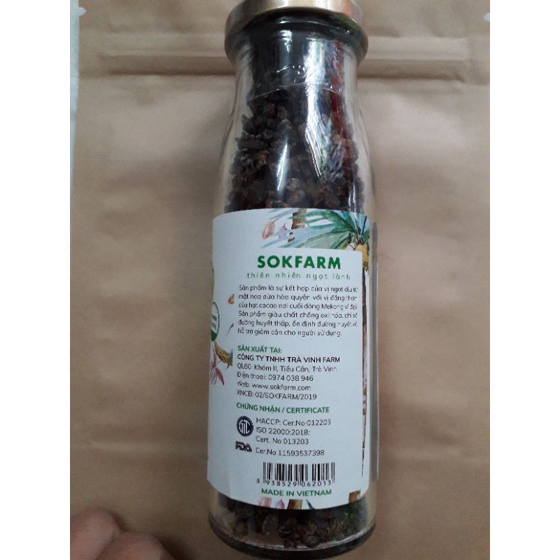 Hạt cacao mật hoa dừa SokFarm 75g