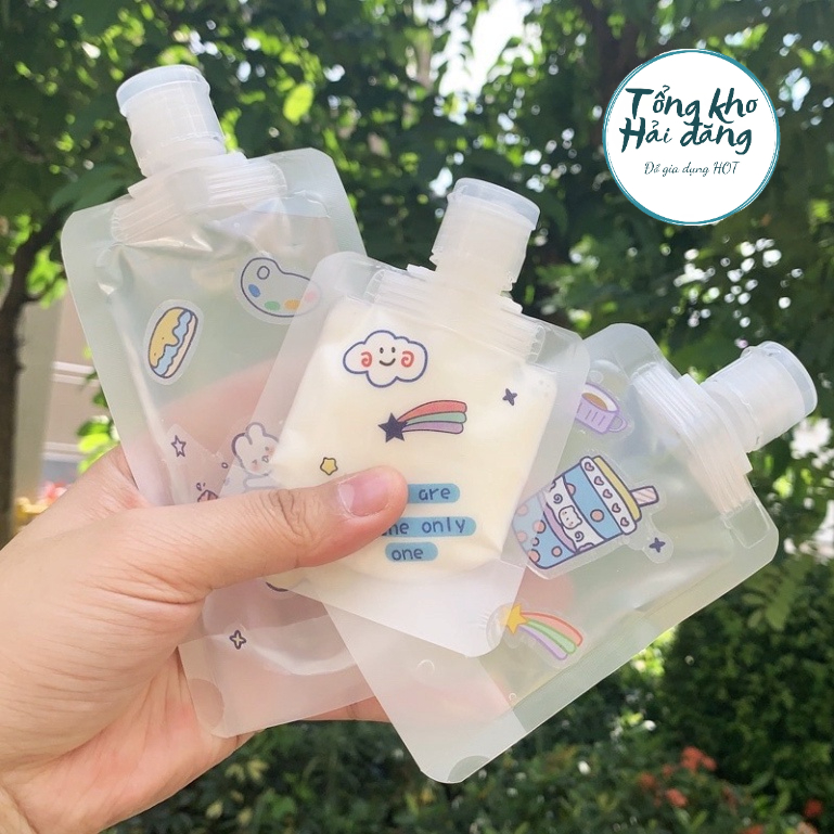 Sét 3Chai chiết mỹ phẩm 30ml/ 50ml/100ml dầu gội,sữa tắm ,Túi chiết mỹ phẩm du lịch trong suốt mini chống nước