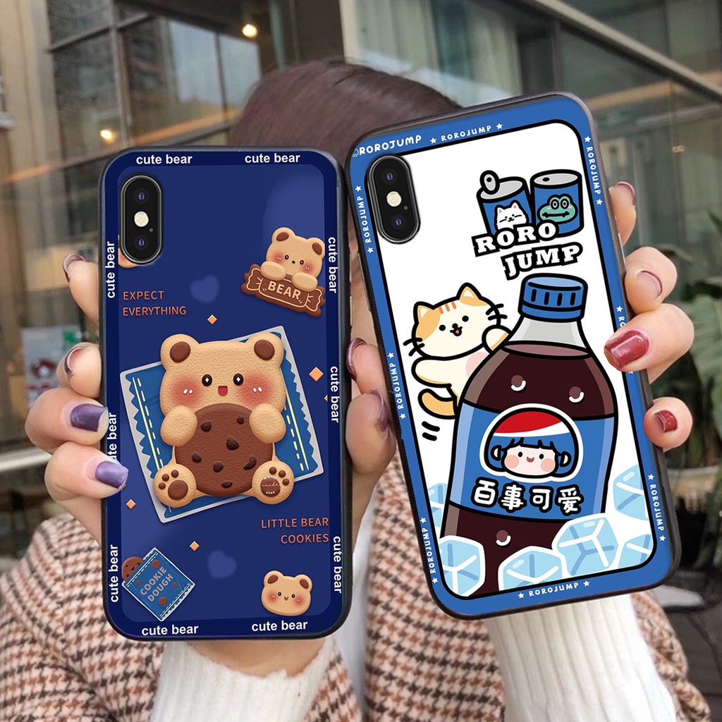 Ốp lưng iphone X / XS / XS MAX in hình 3D GẤU cute be@r, soda, happy day cực hot ,thời thượng