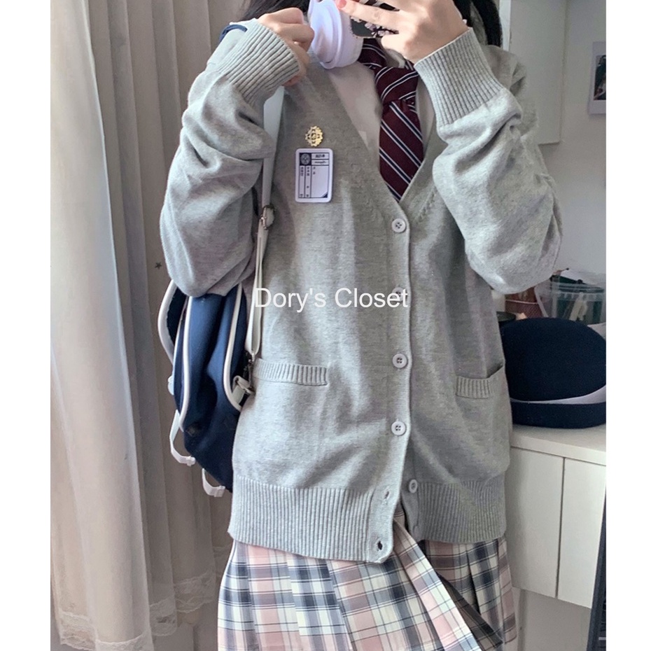 [Có sẵn] Áo khoác len cardigan mỏng dáng rộng đồng phục học sinh Nhật Bản nhà Dory SM07 | BigBuy360 - bigbuy360.vn