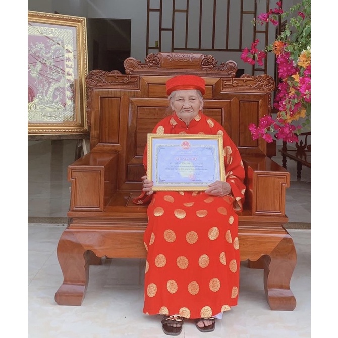 Bộ áo dài mừng thọ cho ông , cho bà