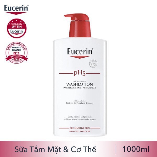 Sữa Tắm Da Nhạy Cảm Eucerin pH5 WashLotion chai 1000ml