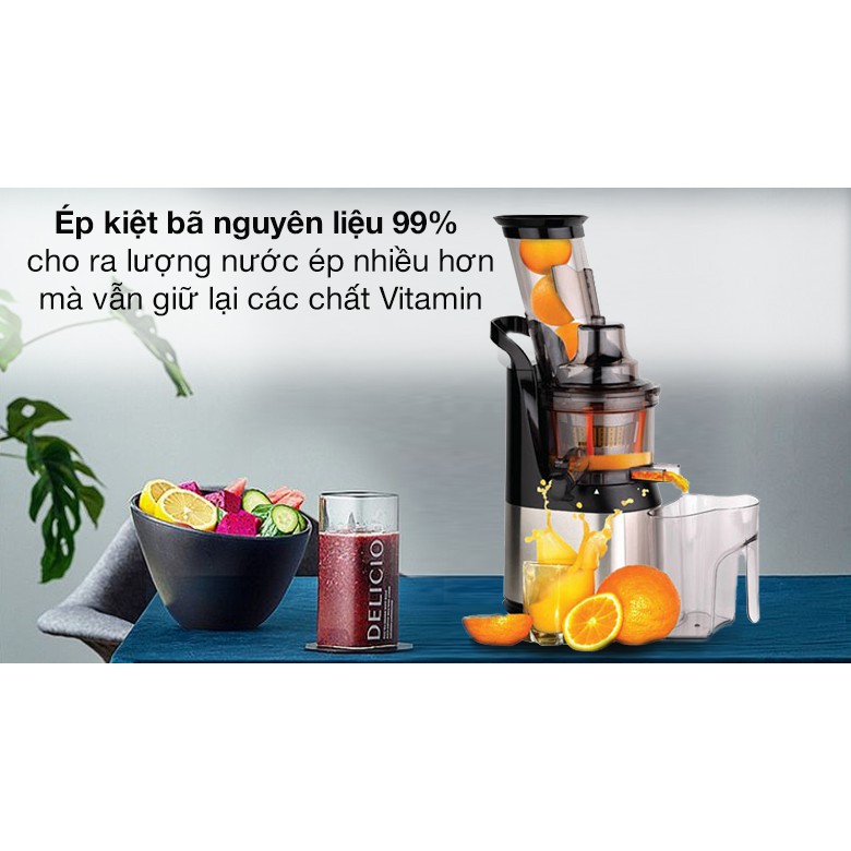 Máy ép chậm kalite Kl565, máy ép trái cây chậm, ép hoa quả kiệt nước, hàng chính hãng kalite + Quà tặng ba bình nước