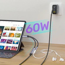 DÂY CÁP CHIA TÍN HIỆU CỔNG TYPE-C RA CỔNG 3.5MM AUDIO PD60W M205A UNITEK