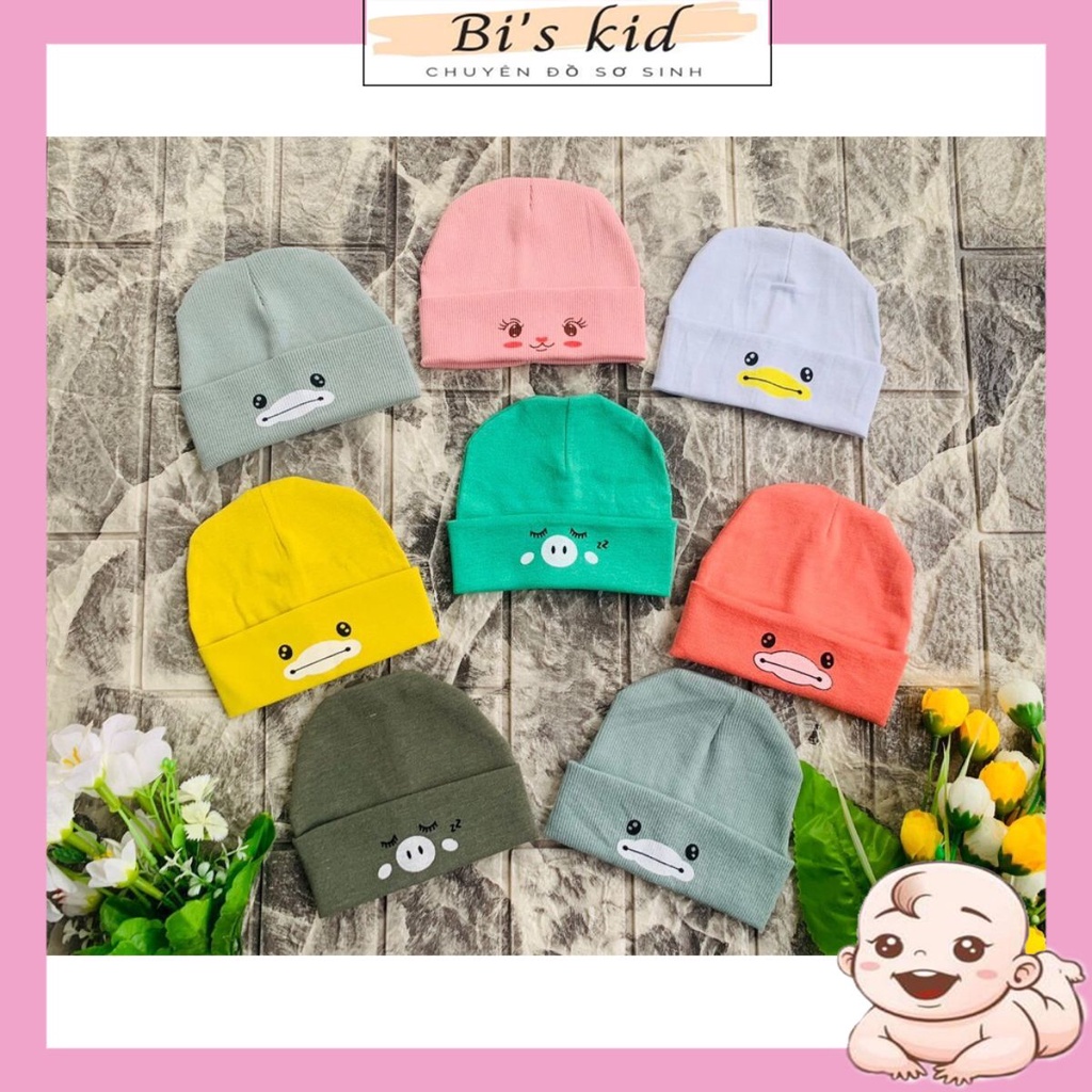 Mũ sơ sinh cao cấp cho bé chất cotton mềm mại dễ chịu