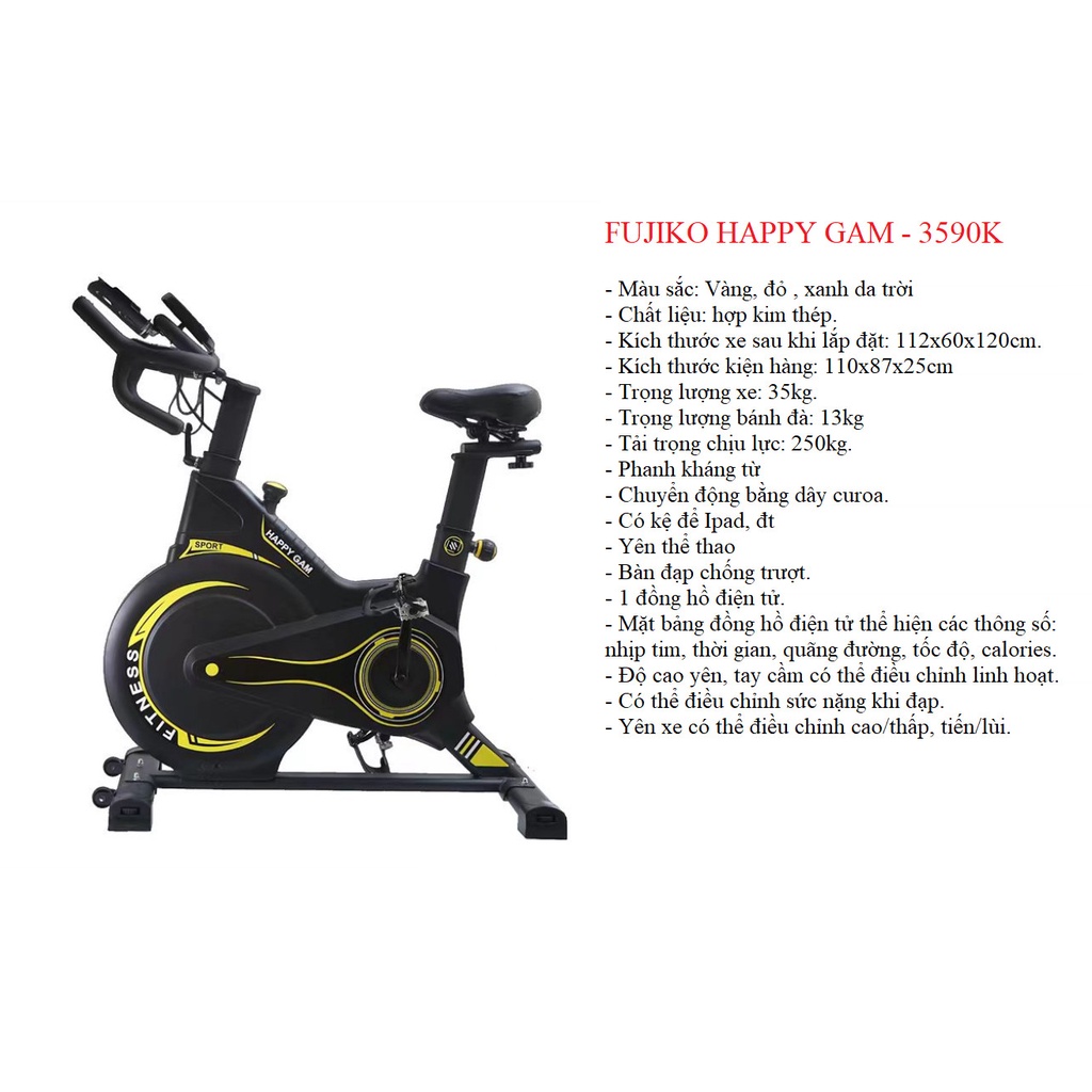 XE ĐẠP THỂ DỤC FITNESS HAPPY GAM - Xe đạp thể dục tại nhà