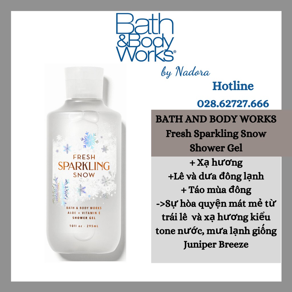 Sữa Tắm Bath and Body Works Fresh Sparkling Snow Shea & Vitamin E Shower Gel 295ml