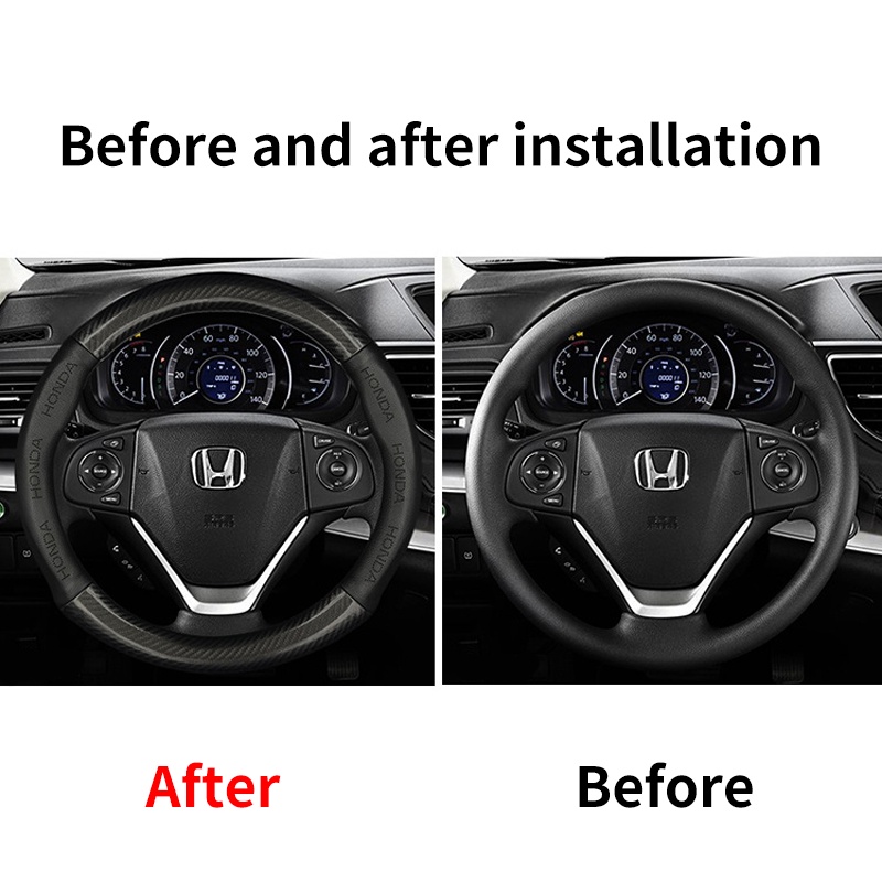 Vỏ Bọc Vô Lăng Bằng Sợi Carbon Cho Xe Hơi Honda Freed Brio City Civic CRV HRV BRV Jazz FD / FC Accord