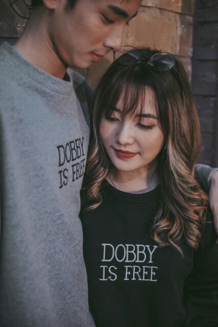 Áo Sweater thêu chữ "Dobby is free" và huy hiệu bảo bối tử thần phong cách UK