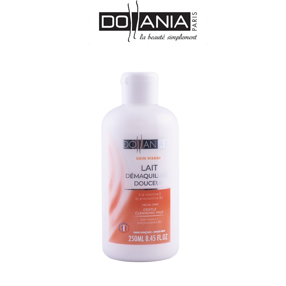Sữa rửa mặt tẩy trang nhẹ Dollania làm sạch và dịu nhẹ cho da bổ sung vitamin E và Pro Vitamin B5 250ml