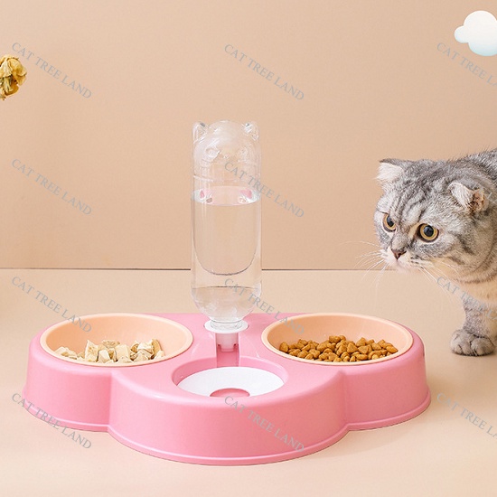 BÁT ĂN CHÓ MÈO, KÈM 2 CHÉN NHỰA VÀ BÌNH NƯỚC TỰ ĐỘNG - KHAY ĐỰNG THỨC ĂN THÚ CƯNG