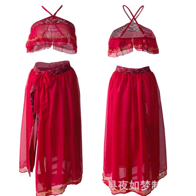 Set đồ cosplay vũ nữ Trung Hoa voan mỏng xuyên thấu sexy gợi cảm