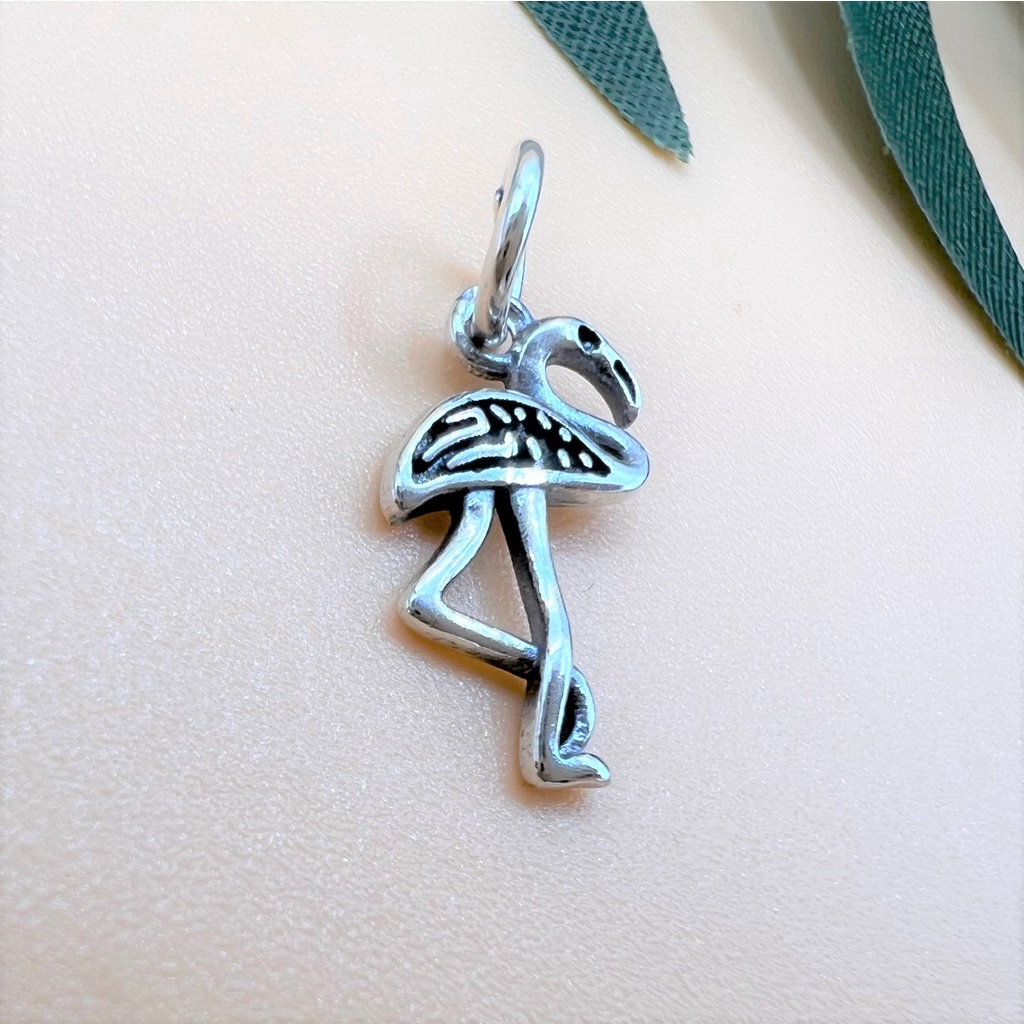 Charm treo hình chim hạc bạc thái cầu trường thọ - Charm Bạc 925 - Mã CA920