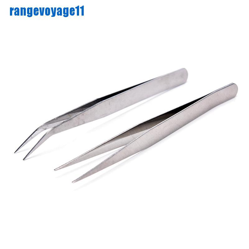 Bộ 2 Dụng Cụ Kéo Lông Mày Thẳng Và Cong Bằng Thép Không Gỉ