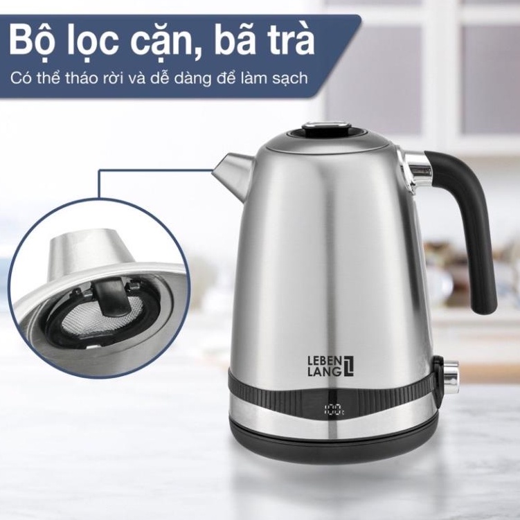 𝗔̂́𝗺 𝘀𝗶𝗲̂𝘂 𝘁𝗼̂́𝗰 𝗶𝗻𝗼𝘅 - 𝗟𝗘𝗕𝗘𝗡𝗟𝗔𝗡𝗚 𝟭.7𝗟 LBE2662, có núm điều khiển nhiệt độ, phù hợp dùng pha sữa cho bé