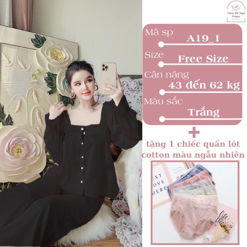 Bộ mặc nhà nữ  hàn quốc lụa LATIN đẹp, pijama nữ cao cấp đồ bộ ngủ pijama nữ quần dài POPPY-A20