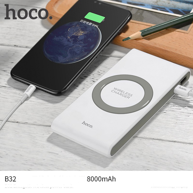 Pin sạc dự phòng Hoco B32 kiên sạc không dây dung lượng 8000mAh chính hãng