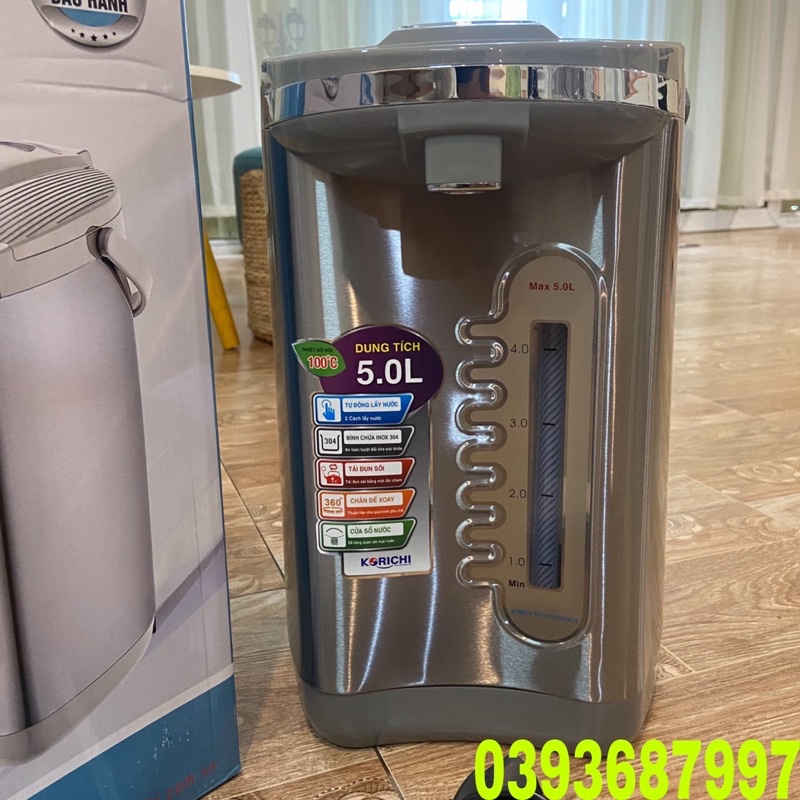 🍇BÌNH ĐUN NƯỚC KORICH DUNG TÍCH 5L-AN TOÀN CHO NGƯỜI DÙNG-TỰ ĐỘNG NGẮT KHI SÔI-BẢO HÀNH 12 THÁNG