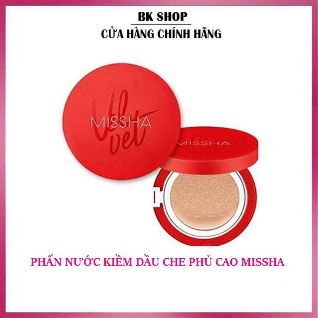 [Date 2024] Phấn Nước Missha Velvet Kiềm Dầu Che Phủ Cao Finish Cushion SPF50+/PA+++ 15g [MISSHA ĐỎ]