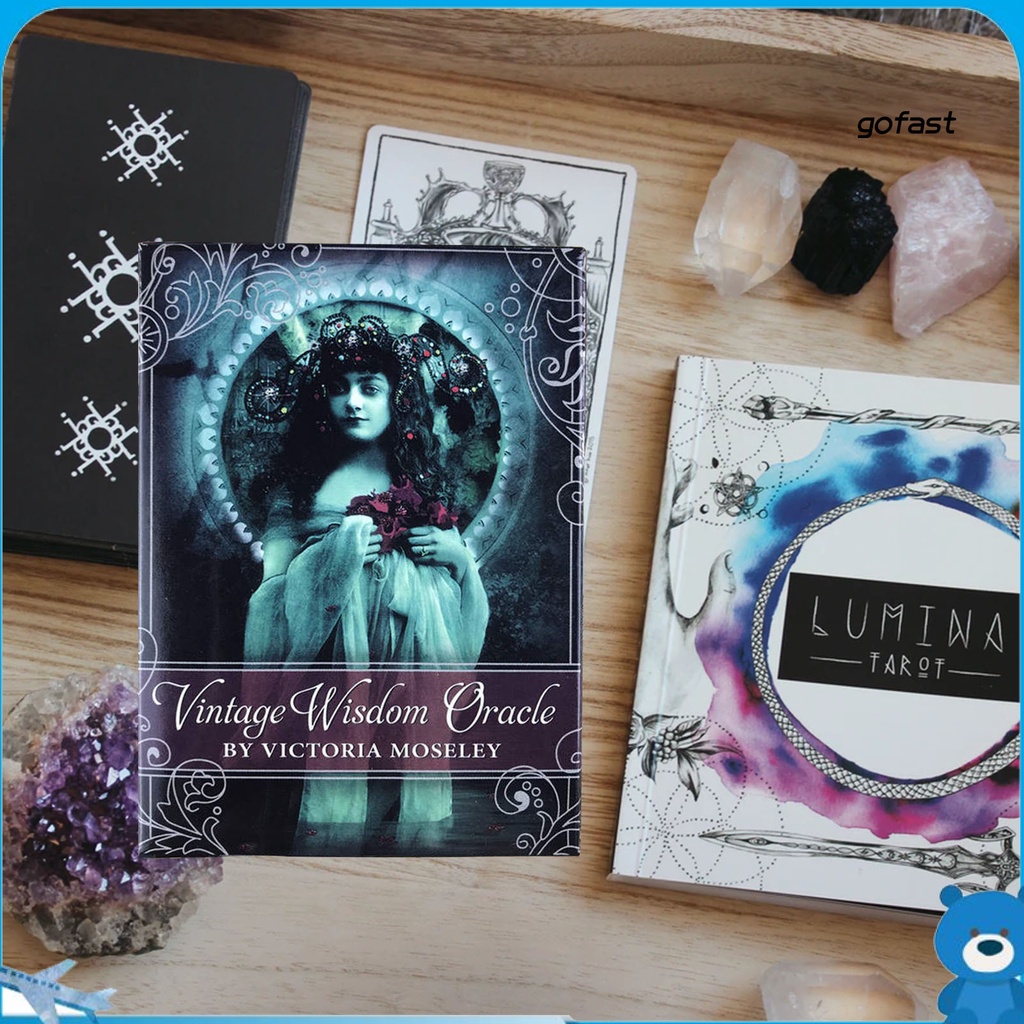 GO-52Pcs/Set Tarot Decks English Edition Exquisite Art Paper Game Divination Cards for Club