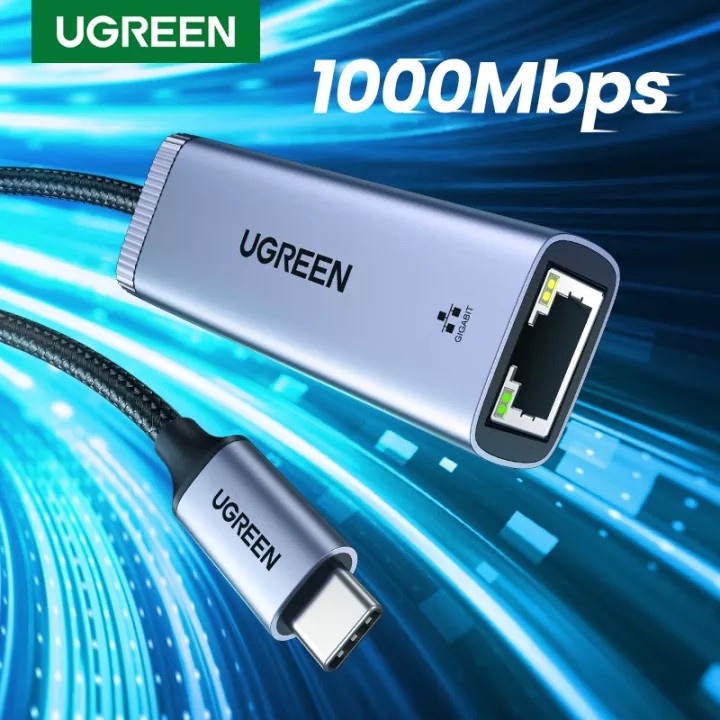 Cáp chuyển USB Type C ra Lan 1000Mbps Ugreen 40322 CM483 Chính Hảng (dùng Cho Laptop Smart Phone ,dây dù )