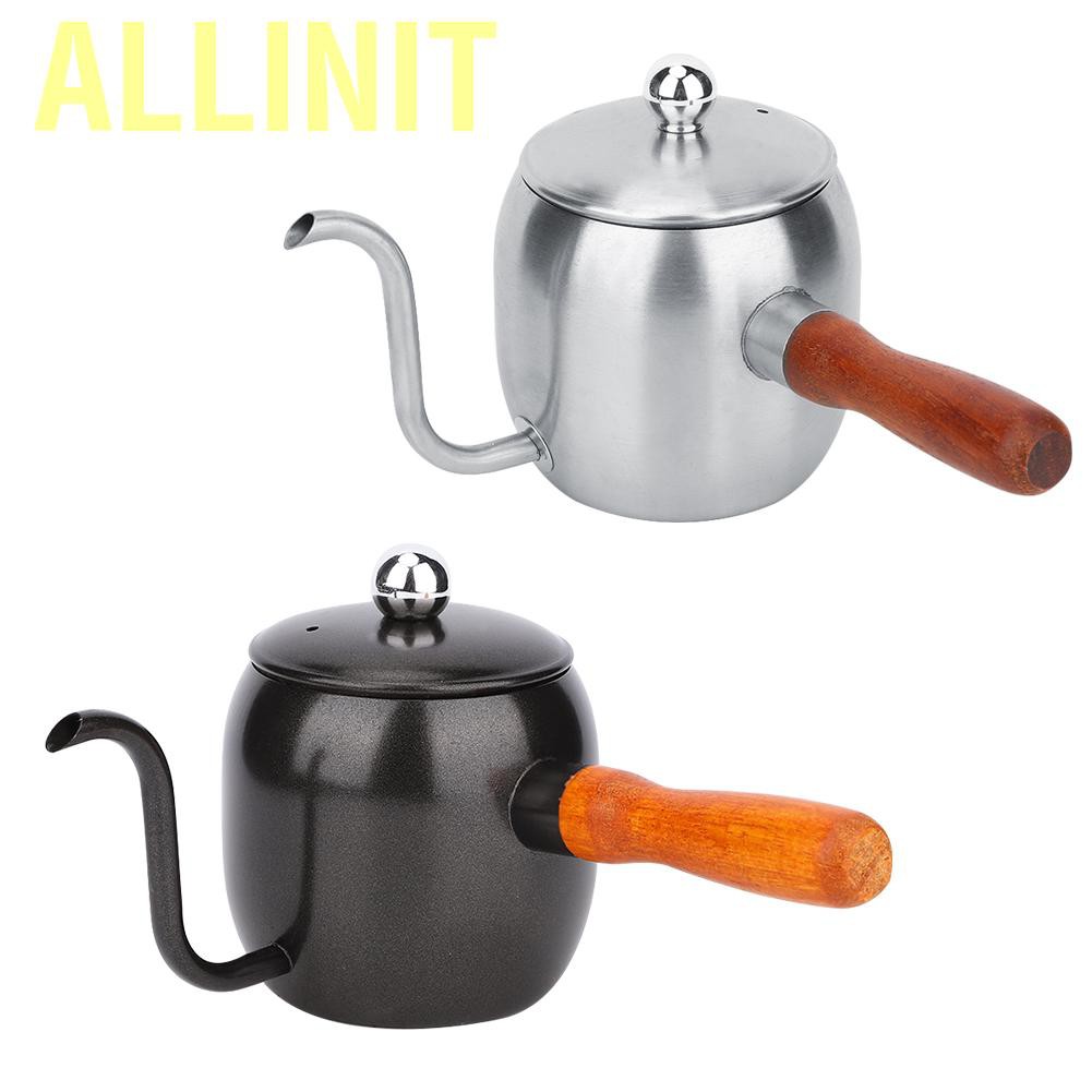 Allinit Household Stainless Steel Coffee Pot Drip Kettle Teapot Long Spout 500ml