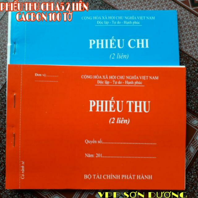 PHIẾU THU CHI 3 LIÊN CACBON 100 TỜ