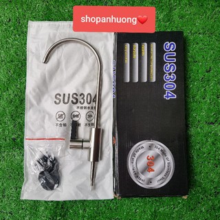 Vòi máy lọc nước inox 304, đấu nhanh. vòi cổ ngỗng máy lọc ro