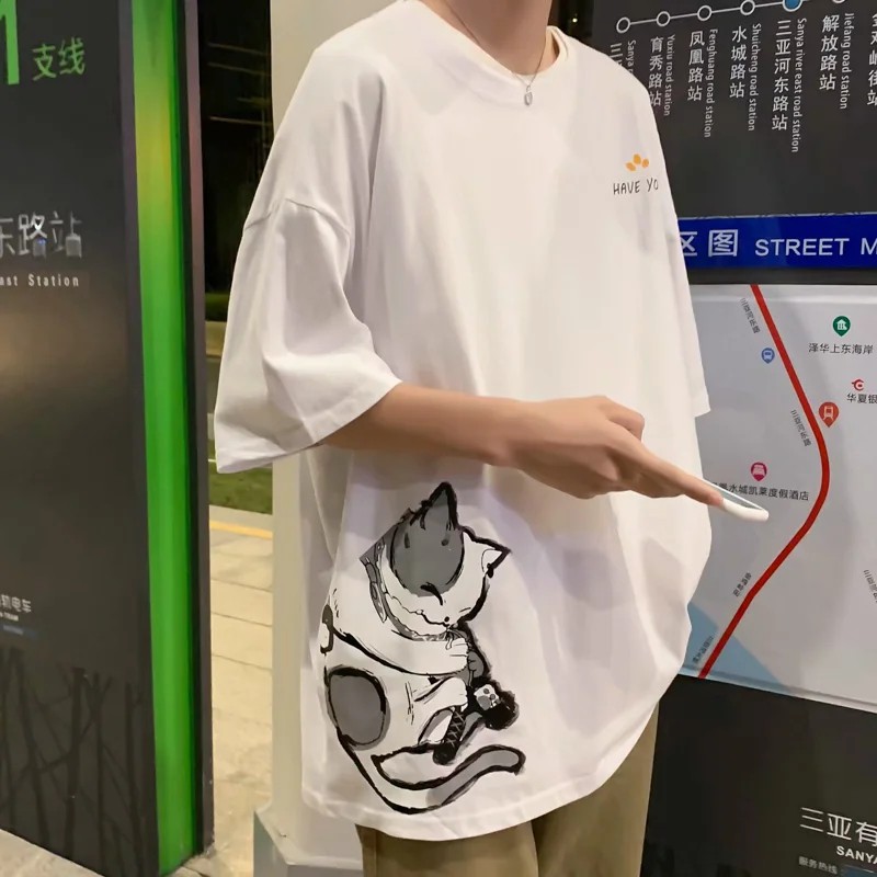 Áo Thun Cotton Ngắn Tay Phong Cách Âu Mỹ Thời Trang Cho Nam M-2Xl