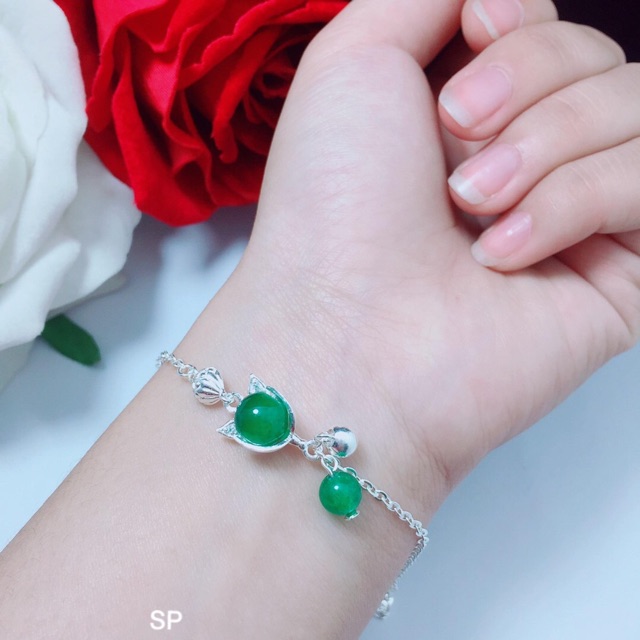 LẮC TAY HỒ LY ĐÁ PHONG THUỶ - LẮC TAY NỮ BẠC TA