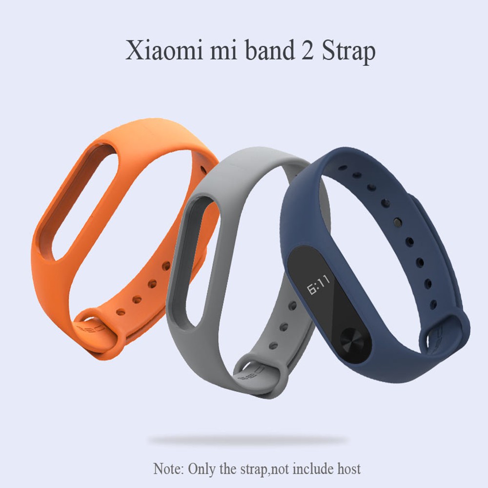 Dây Đeo Thay Thế Chất Liệu Silicon Màu Trơn Cho Xiaomi Mi Band 2 2 m2