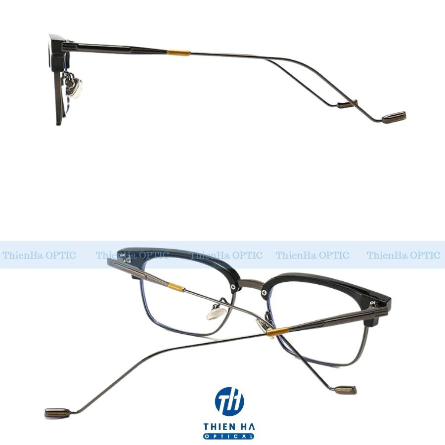 Gọng kính cận nam nữ THIÊN HÀ OPTICAL HAVANA  kiểu dáng unisex chất liệu nhựa ACETATE càng titan cao cấp ZS52010
