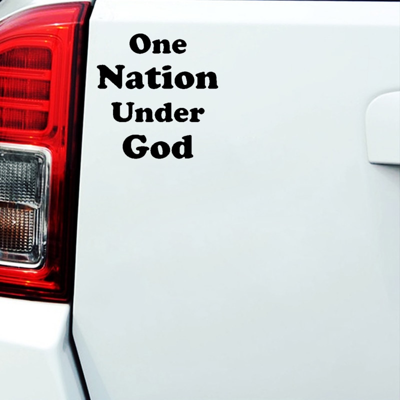 Miếng Dán Trang Trí Xe Hơi Chống Thấm Nước Hình One Nation Under God 13cmx13.5cm